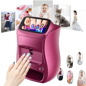 Portable Nail Printer Machine with Smart App Control, Digital Mobile Nail Art Printer, 10s Done,Portable DIY Nail Art Color Printing Machine for Home Travel Party