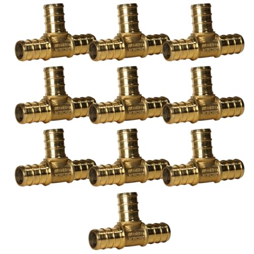 XFITTING 1/2 inch x 1/2 inch x 1/2 inch Pex Tee, Pex B Crimp Version 23-3-3=10X, 10 Pieces