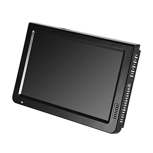 cigemay 10 tums ATSC digital tv, 1080P HD HDMI-videospelare LED Smart TV, med USB-port och minneskort plats, med hållare, 12 V billaddare (mich)