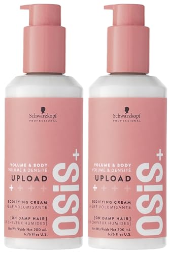 OSiS+ Upload Volume Cream, 6.76 oz (2 Pack) – Lightweight Volumizing Hair Treatment – Conditioning Style Control and Volume Effect - Blow Dry Heat Protection