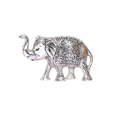 Image of KridayKraft Metal Elephant Silver Color for Showpiece Enhance Your Home,Office & Table and Gift for Have House Warming Anniversaries, Birthday..