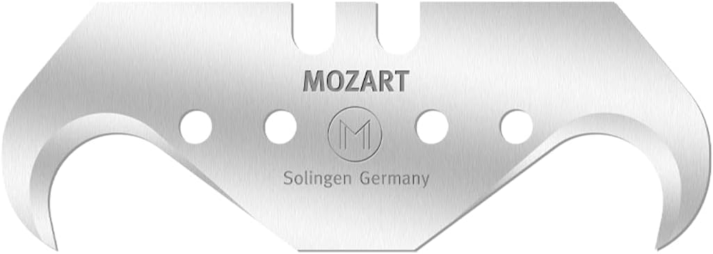 Mozart Universal Super Hook Utility Blade High-Carbon Ice Hardened Steel in Dispenser, Ideal for Roofing, Flooring, Carpet, Drywall, Foam and Other Similar Applications, Made in Germany (10 Pack)