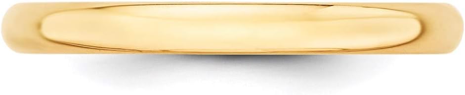 14k Yellow Gold 2.5mm Lightweight Half Round Shape Bridal Engagement Wedding Band Ring Fine Jewelry For Women Gifts For Her 8.5 image 2 of 9 B0D5P96CLZ