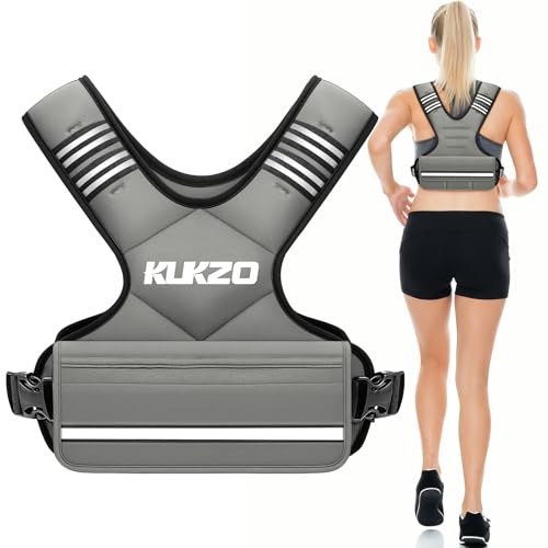 Image of Adjustable Weighted Vest Women /Men, 6-12lb /12-18lb /20-32lb Weight Vest with 6 Ironsand Weights for Strength Training Rucking Running Walking Fitness Workout