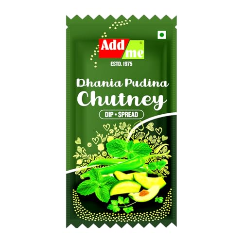 Add Me Dhania Pudina chutney 15gm Sachet chotu Pack green hari chatni for bhel pani puri 48 Sachet 720 Grams