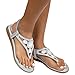 Imagen de Genérico Sandalias Mujer Verano Comodas Sandals Women Atadas Al Tobillo Horma Ancha Sandalia Plana Dorada Hippies Talla Planas Anchas Ortopedicas Zapatos De Blancas Cómodas Marrones Negras Chica41