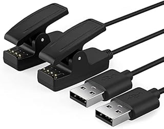 TUSITA [2-PACK Charger Compatible with Garmin Lily, Forerunner 35 35J 230 235 630 645 Music 735XT, Approach G10 S20, Vivomove HR, ForeAthlete 35J - USB Charging Cable 100cm - Smartwatch Accessories