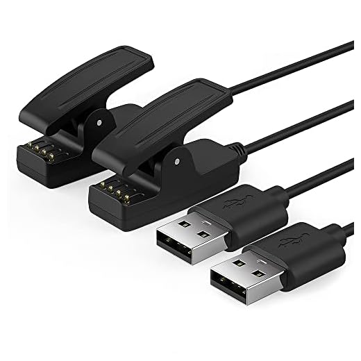 TUSITA [2-PACK] Laddarkabel Ersättning För Garmin Forerunner 35 35J 230 235 630 645 Music 735XT, Approach G10 S20, Vivomove HR, ForeAthlete 35J - USB laddningskabel 3.3ft 100cm - GPS Smartwatch Tillbehör