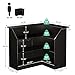 Tribesigns Reception Desk with Storage Shelves, L-Shaped Modern Front Desk, Reception Counter Table for Small Office, Salon, Checkout Office, Black