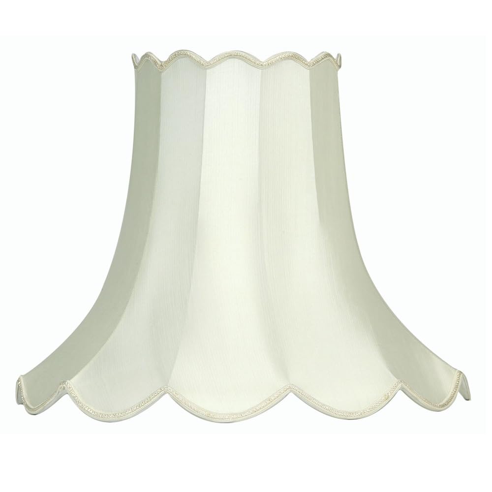 Britalia Ivory 14" Faux Silk Scalloped Lamp Shade Dimensions: Diameter Base 370Mm X Diameter Top 180Mm X Height 300Mm