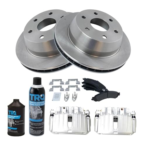 Image of TRQ Rear Brake Pad & Rotor Kit Compatible with 02-06 Cadillac 00-06 Chevrolet GMC