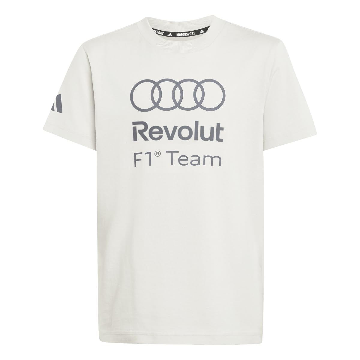 adidas Audi Revolut F1 Team DNA Graphic T-Shirt, White, Size 11-12 Years