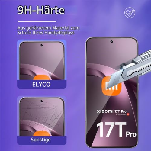 ELYCO Sichtschutz für Xiaomi 17T Pro/15T/15T Pro für Panzergla, 2 Stück – Ansicht 5
