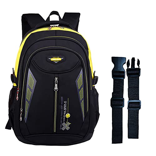 Mochila escolar impermeável para estudantes e crianças, Laptop, Amarelo, One_Size