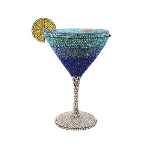 Image of Women Goblet Rhinestone Evening Bag Cocktail Cup Diamond Clutch Funny Crystal Prom Handbag Wedding Purse for Party