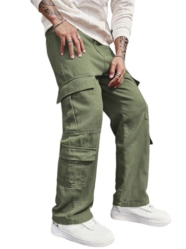 Image of URBAN POCKETS Jeans for Men | Denim Cargo Pants with Relaxed Fit & Utility Side Pockets (2-D-Pocket-U03-U05)