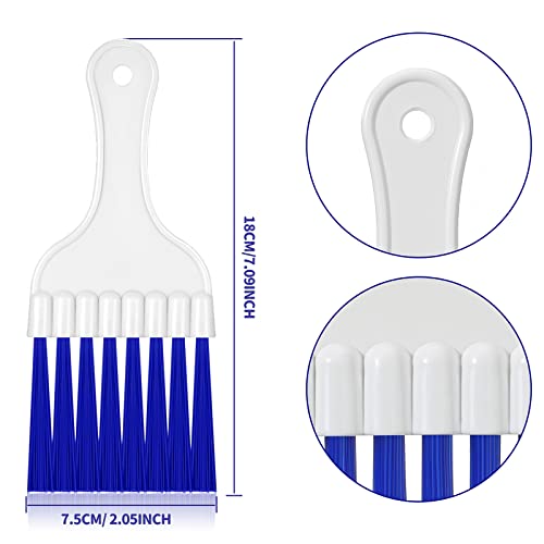 Image of Boao 16 Packs Coil Brush Air Conditioner Condenser Refrigerator Cleaning HVAC Coil Cleaner Small Plastic Whisk Brush (Blue)