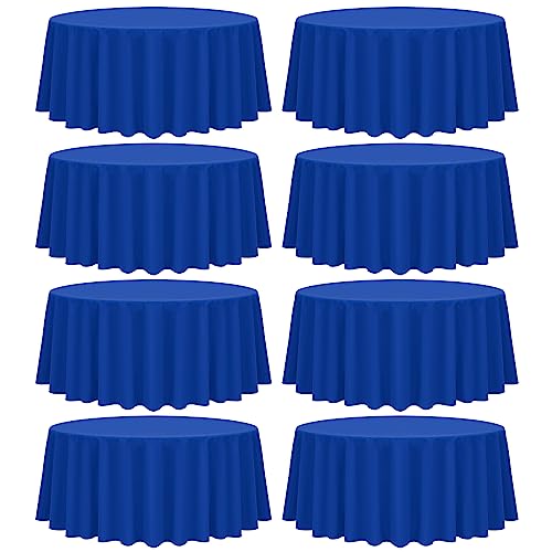 fani 8 Packs Royal Blue Round Tablecloth - 120 Inch, Polyester
