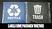 Recycle Stickers Trash Vinyl Sign Stickers, 5 x 5 in 10- Pack Waterproof, Weatherproof, UV Resistant, Premium Quality Self Adhesive Recycle & Trash Vinyl Labels for Trash & Recycle Bins.