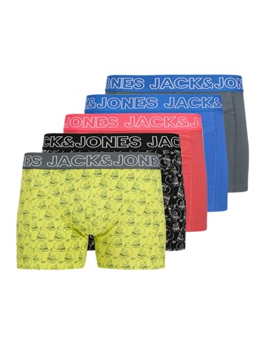 JACK & JONES Skull Trunks 5 Pack Jaccapri-Calzoncillos Tipo bóxer (5 Unidades), Color Amarillo, XXL (Pack de 5) Hombres