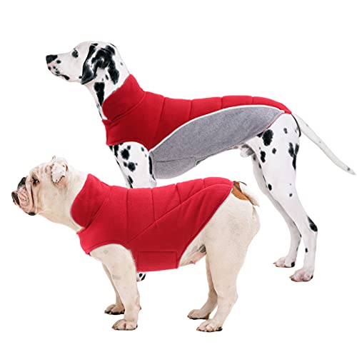 Sawmong Dog Jacket Windproof Dog Winter Coat Reversible Pet Clothes Dog Cold Weather Coats With Reflective Strips Warm Double-Layer Fleece Dog Apparel For Small Medium Large Dogs #TOP1