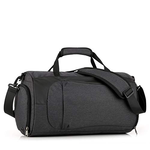 Eletam - Bolsa de deporte con cilindro para natación, bolsa neutra de taekwondo, gran capacidad, para deportes al aire libre, natación, bolsas húmedas, 42,5 x 26 x 19,5 cm, color negro