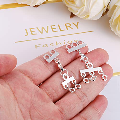 Alexcraft 21345621475 Necklace Separator For Layering Necklace Layering Clasps Silver Necklace Connectors thumb #5