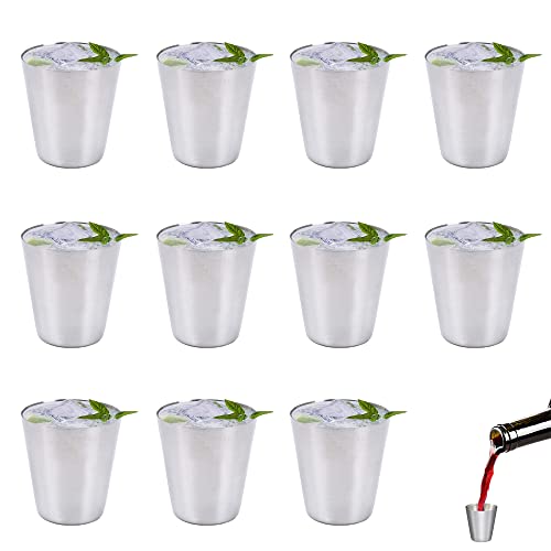 WDDY 16 Piezas 30 Ml Vasos de Acero Inoxidable, Vasos de Chupito de Acero Inoxidable, Vasos de Acero Inoxidable, Vasos Camping, Aptas para Caminar, Picnic, Camping, Viajes, Barbacoa, Restaurante Cover