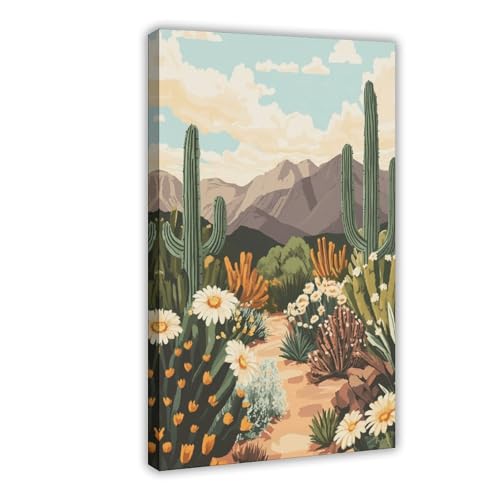 Impression sur toile cactus du désert UTGN 40x60 cm pour décoration murale de salon