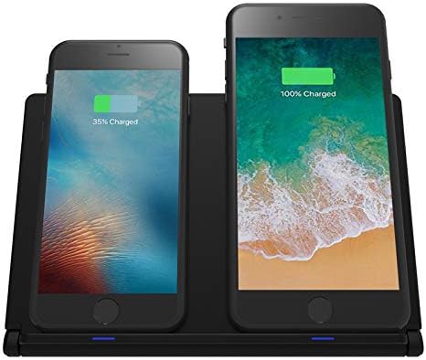 Wireless Charging Pad Foldable, YOLIKE Dual Wireless Charger Stand for iPhone Xs,iPhone XR,iPhone Xs MAX iPhone X iPhone 8 Plus iPhone 8,Samsung Note9 S9+ S9 Note8(QC Adapter Included)