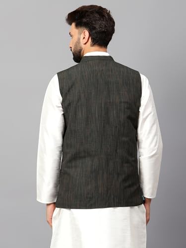Image of LATEST CHIKAN Men's Traditional Cotton Solid Nehru Jacket /Waistcoat