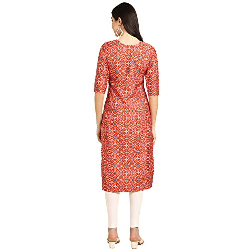 Image of Pinkmint Designer Woman's Crepe Multicolored Straight Kurta [A-355-330]
