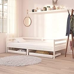 GuyAna Cajones para sofá Cama 2 Piezas Blanco Madera Maciza de Pino Estructura de sofá Cama extraíble Sofa Cama Extraible Cama sofá