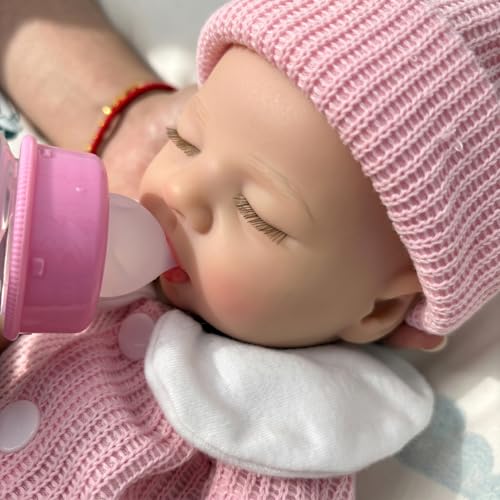Muñeca de silicona bebè con peso de 3 lb y 12 pulgadas miniatura 4