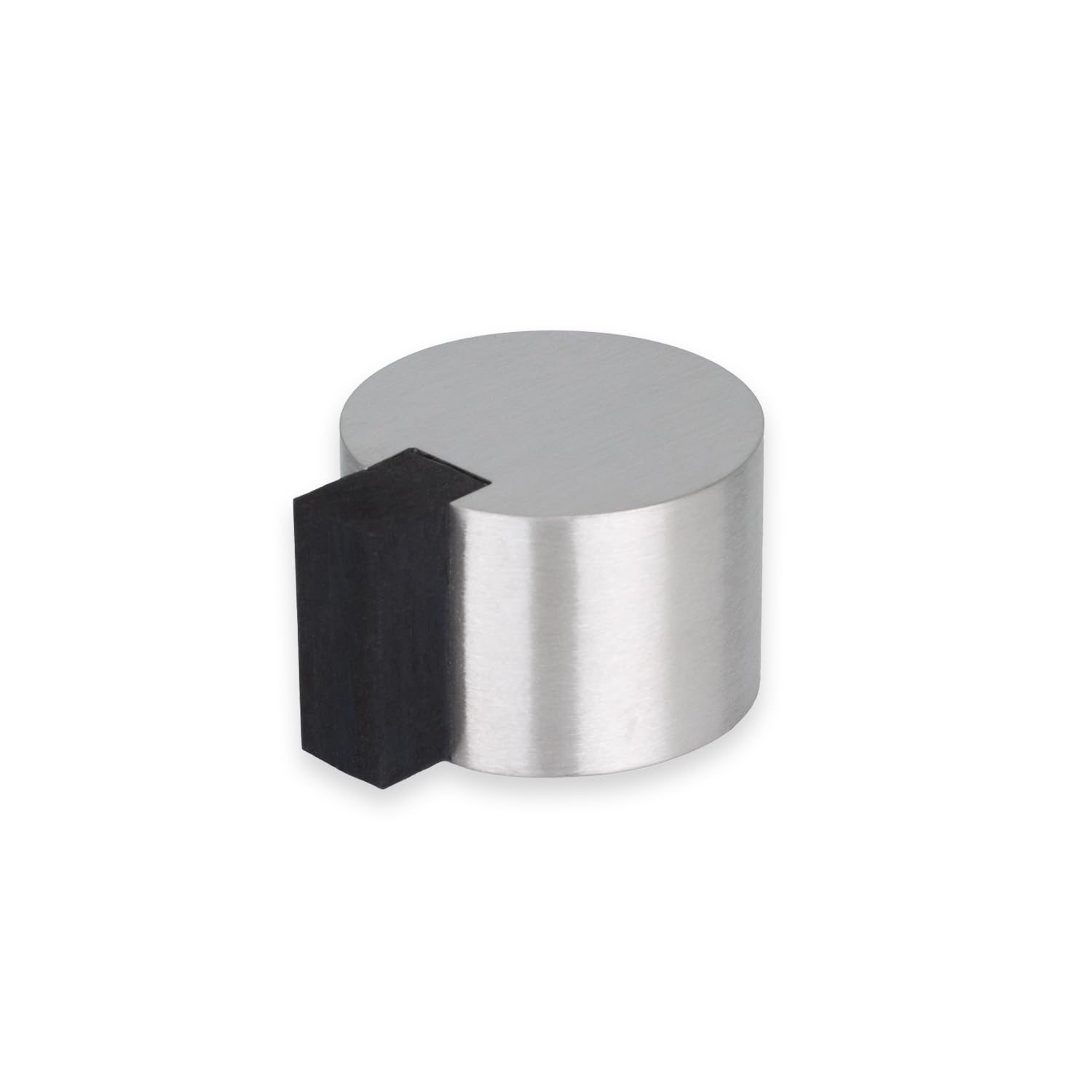 Evi Herrajes Matte Steel - Black Rubber Evi Door Stoppers | Stainless Door Stop - Adhesive Fastening - Black Protector Rubber - 28X20mm Door Stopper