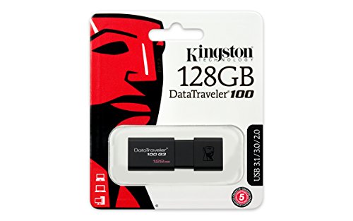 Pendrive Datatraveler 100G3 128Gb, Kingston, Pendrives, Preto