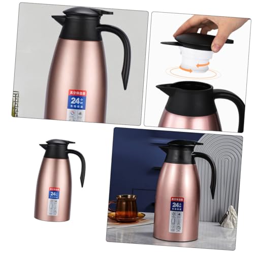 Botella para café de acero inoxidable y jarra térmica de 2L color rosa pastel 7
