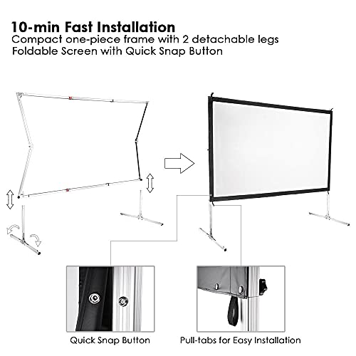 Pantalla portátil para proyector 100 pulgadas con soporte miniatura 6