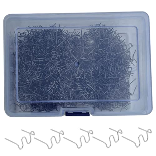 1000 agrafes de soudage en plastique, kit de réparation pare-chocs ondulé 0, 8 mm, kit soudage d'agrafeuse en plastique pour la décoration, la réparation automobile, la modélisation