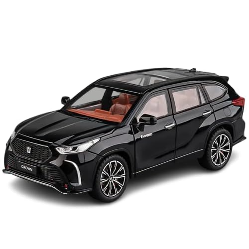 Image of Model 1:24 Crown Kluger SUV Model Alloy Metal Pull Back Die-cast Car Openable Doors with Sound and Light Vehicle Car Toy for Kids - Multicolor