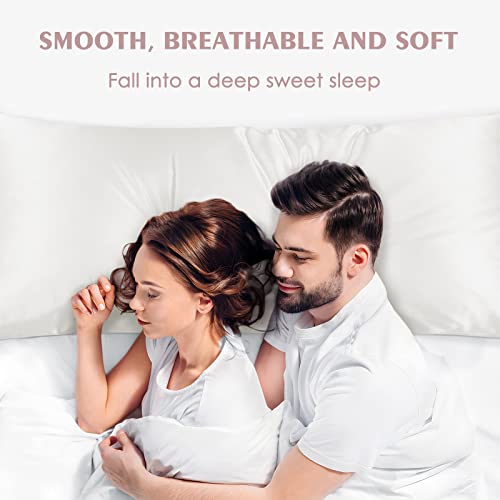 Silk Satin Body Pillow Pillowcase, Silky 20''X54'' Body Long Pillow Case For Pregnant Women And Family, Hidden Zipper Closure, Ivory, 1 Pack #TOP1