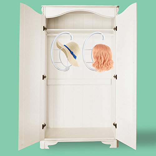 2 Pack Multifunctional Wig Hanger, Portable Wig Stand Holder for Wigs and Hats, Collapsible Wig Dryer Tool (White) by Bella Hair - Thumbnail 4