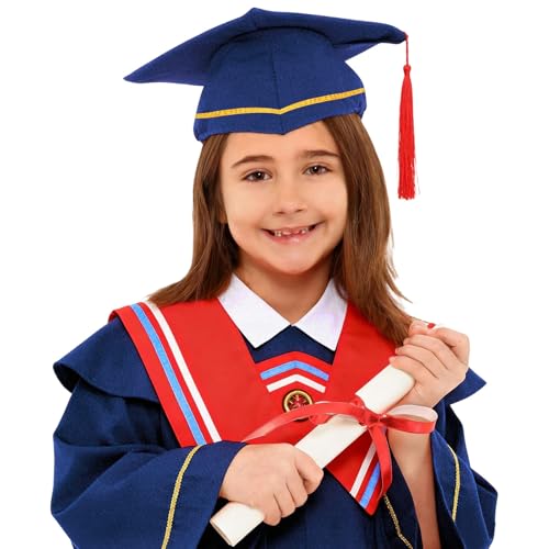 Image of Kindergarten 2025 Graduation Cap and Gown Tassel Sets with Charm 2PCS Graduations Stoles for Kids Grad Party Clothes