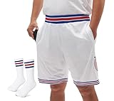GUCILV Mens Bugs Basketball Shorts 90s Halloween Bunny Space Movie Mesh Sports Squad Shorts for Adult White Large