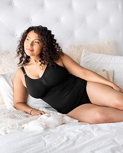 Kindred Bravely Simply Sublime Busty Maternity & Nursing Tank With Built-In Bra | Nursing Cami For F, G, H, I Cup (Black, Xx-Large-Busty) #TOP2