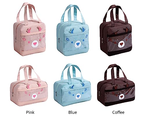 Image of CoolKraft Lunch Bag for School Kids, Girls, Cute Animal Design Bag, Lunch Bag for Office Women Travel Picnic Bag, Insulated Portable Tiffin Bag 29 x 18.5 x 14 cm (BlueH+NbV)