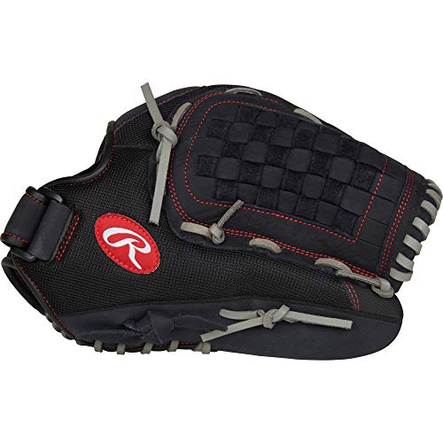 Rawlings Renegade 14" Softball, FB/Basket R140BGS-6/0 Gloves, Right Hand Throw, Black/Grey