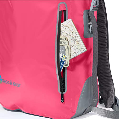 Skog Å Kust BackSak Heavy Duty Waterproof Backpack - Gear Bag for Sports, Travel, & More - 35L Pink