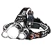LED Headlamp, 5000 Lumens Max} 4 Modes Waterproof Head Flashlight Light with 2 Rechargeable, USB Cable, Wall Charger and Car Charger for Outdoor Sports