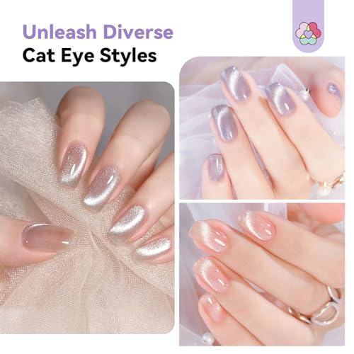 Image of SAVILAND Cat Eye Magnet for Nails: 5X Stronger Golden Nail Magnets Stick with Heart Cateye Magnets Double-Head Cateye Magnet for Nails Magnetic for Cat Eye Gel Polish Nail Art Design Salon Home